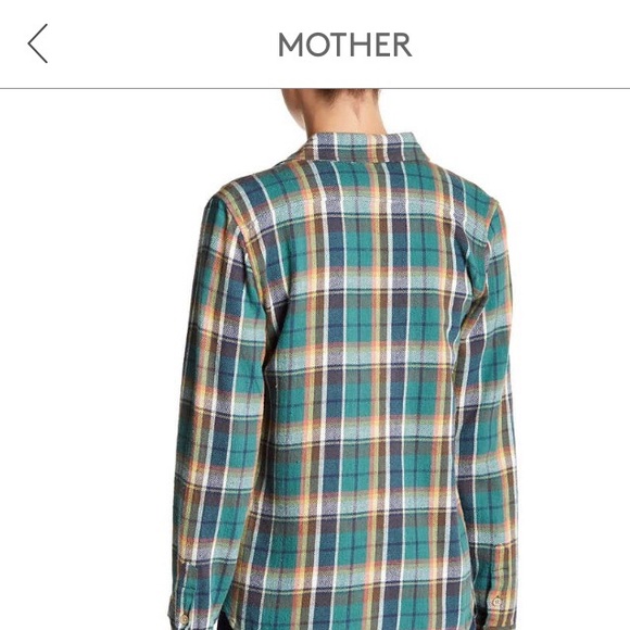 MOTHER Plaid Button Down Shirt - Green and Blue - Picture 3 of 7